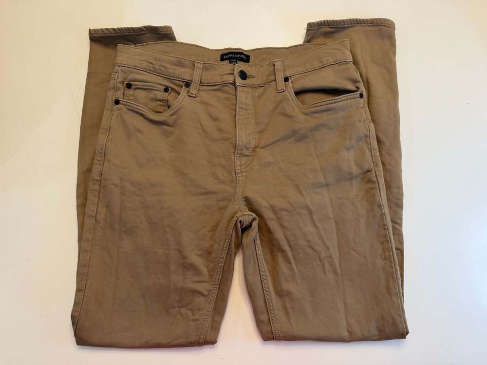 Banana Republic Mens Tan 5-Pocket Slim Fit Pants